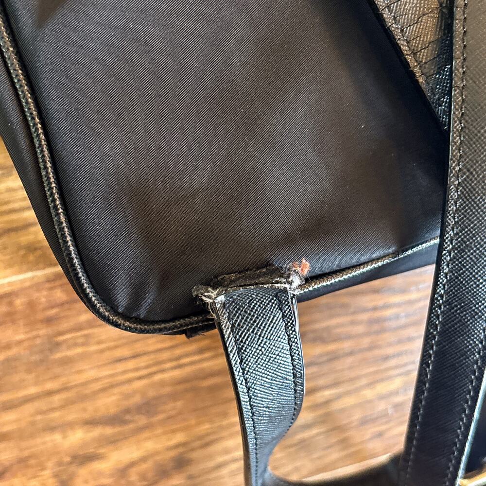 Kate Spade New York Black Nylon Mini Backpack Gold Hardware Zip Closure - Picture 6 of 7